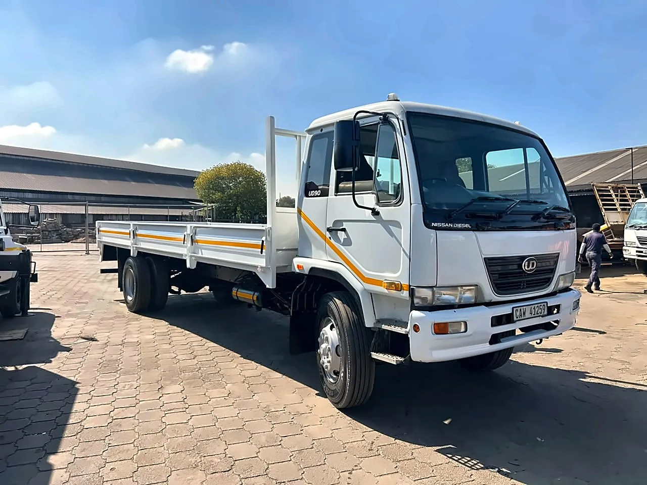 White UD90 truck with a newly built dropside body
